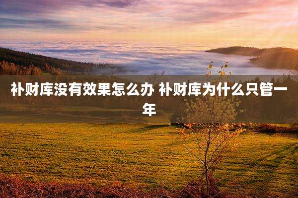 补财库没有效果怎么办 补财库为什么只管一年