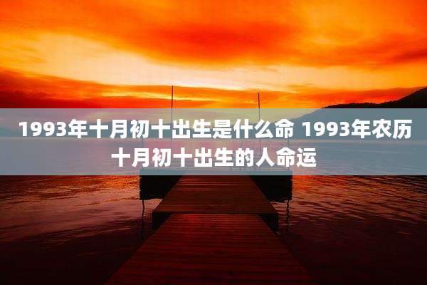 1993年十月初十出生是什么命 1993年农历十月初十出生的人命运