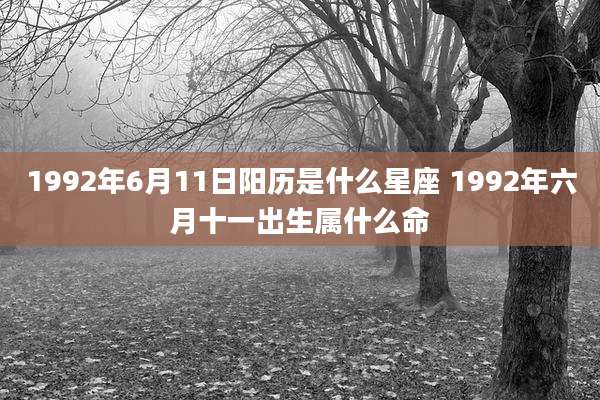 1992年6月11日阳历是什么星座 1992年六月十一出生属什么命