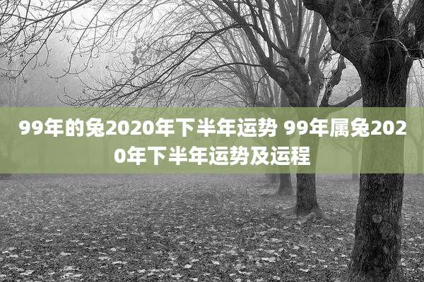 99年的兔2020年下半年运势 99年属兔2020年下半年运势及运程