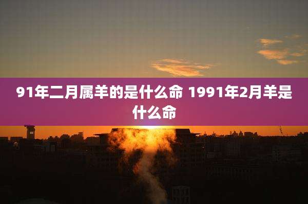 91年二月属羊的是什么命 1991年2月羊是什么命