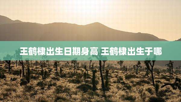 王鹤棣出生日期身高 王鹤棣出生于哪
