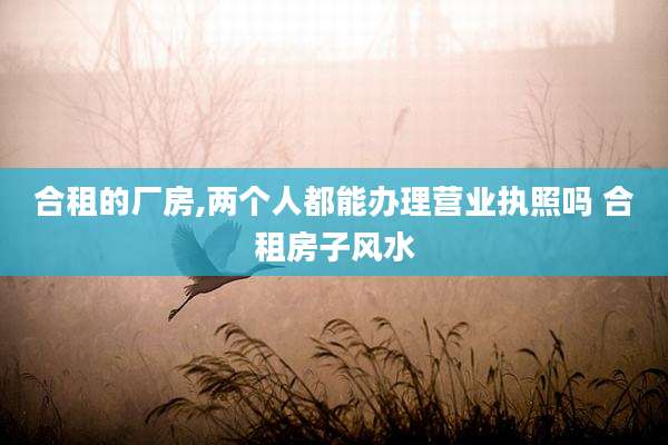 合租的厂房,两个人都能办理营业执照吗 合租房子风水