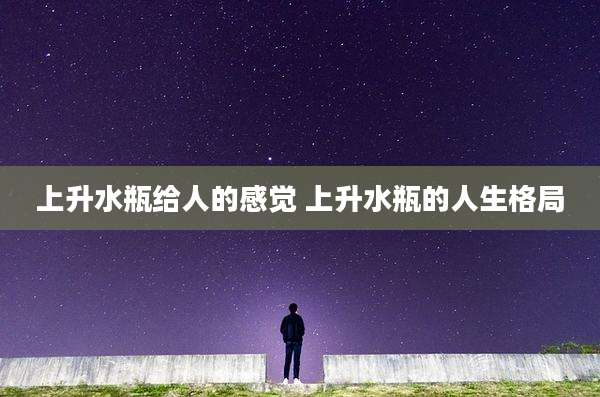 上升水瓶给人的感觉 上升水瓶的人生格局