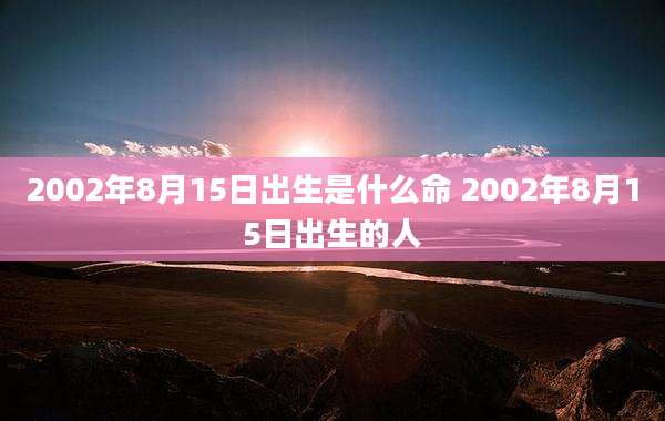 2002年8月15日出生是什么命 2002年8月15日出生的人