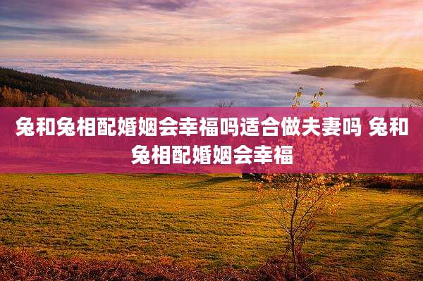 兔和兔相配婚姻会幸福吗适合做夫妻吗 兔和兔相配婚姻会幸福