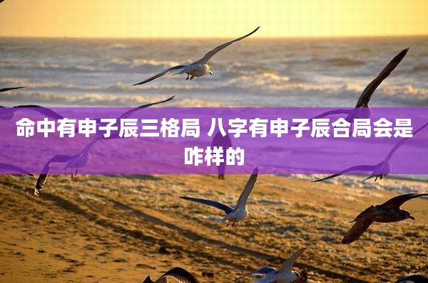 命中有申子辰三格局 八字有申子辰合局会是咋样的