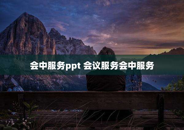 会中服务ppt 会议服务会中服务