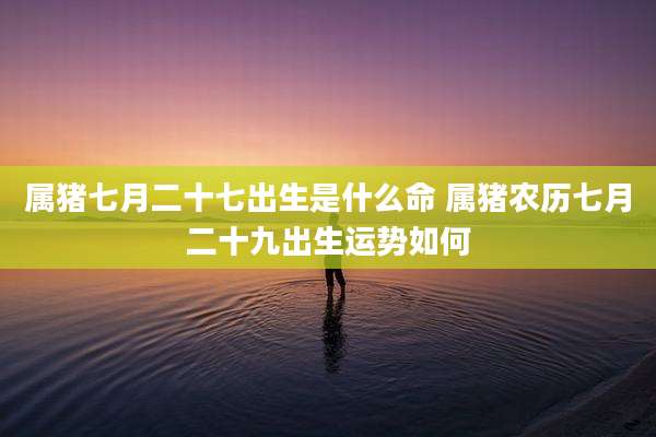 属猪七月二十七出生是什么命 属猪农历七月二十九出生运势如何