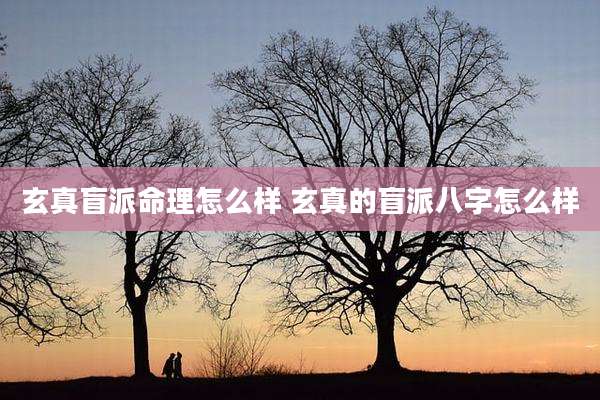 玄真盲派命理怎么样 玄真的盲派八字怎么样