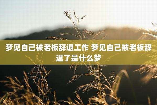 梦见自己被老板辞退工作 梦见自己被老板辞退了是什么梦