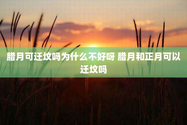 腊月可迁坟吗为什么不好呀 腊月和正月可以迁坟吗