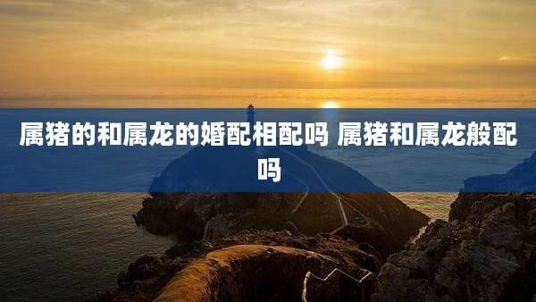 属猪的和属龙的婚配相配吗 属猪和属龙般配吗