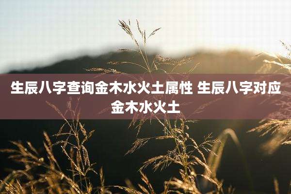 生辰八字查询金木水火土属性 生辰八字对应金木水火土
