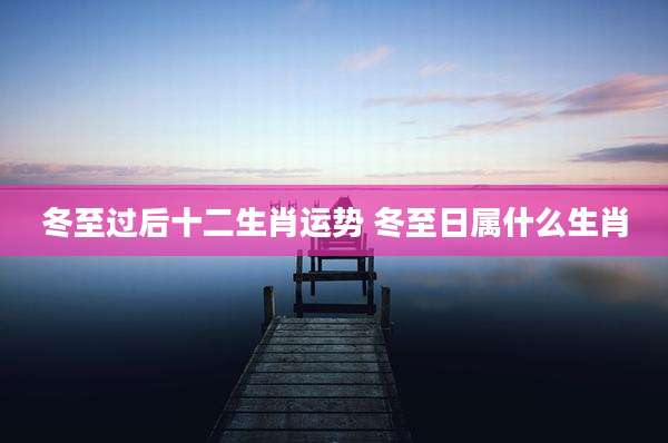 冬至过后十二生肖运势 冬至日属什么生肖