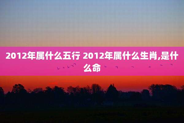2012年属什么五行 2012年属什么生肖,是什么命