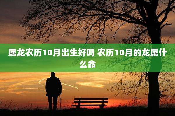 属龙农历10月出生好吗 农历10月的龙属什么命