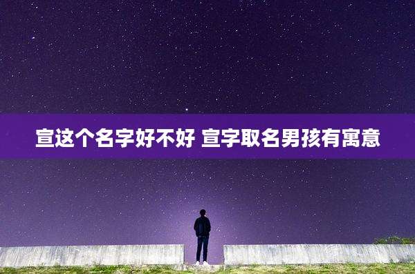 宣这个名字好不好 宣字取名男孩有寓意
