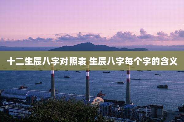 十二生辰八字对照表 生辰八字每个字的含义