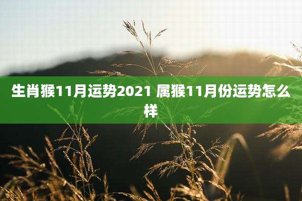 生肖猴11月运势2021 属猴11月份运势怎么样