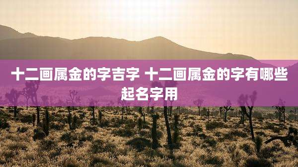 十二画属金的字吉字 十二画属金的字有哪些起名字用