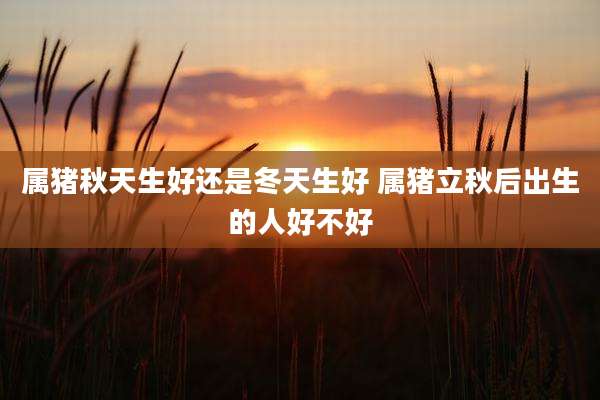 属猪秋天生好还是冬天生好 属猪立秋后出生的人好不好