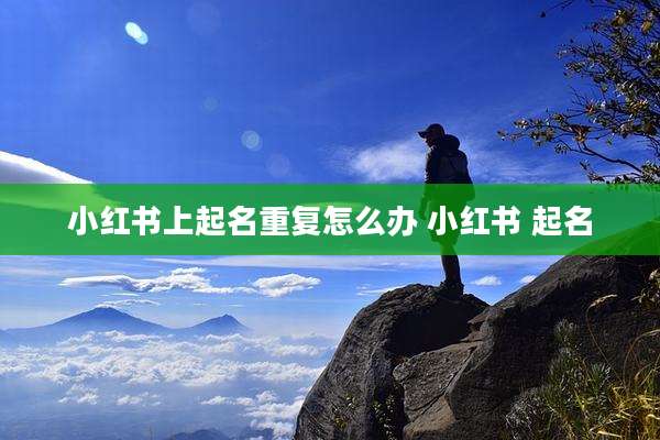 小红书上起名重复怎么办 小红书 起名