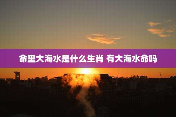 命里大海水是什么生肖 有大海水命吗