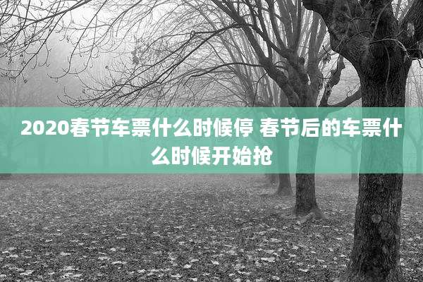 2020春节车票什么时候停 春节后的车票什么时候开始抢