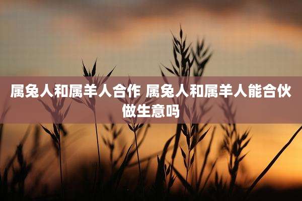 属兔人和属羊人合作 属兔人和属羊人能合伙做生意吗