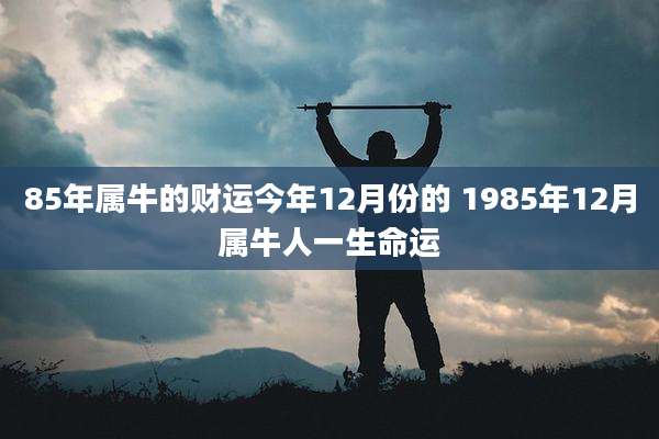 85年属牛的财运今年12月份的 1985年12月属牛人一生命运