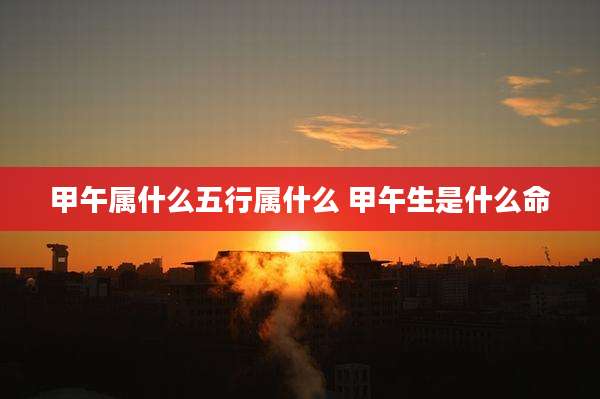 甲午属什么五行属什么 甲午生是什么命