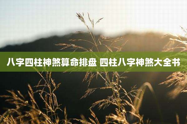 八字四柱神煞算命排盘 四柱八字神煞大全书