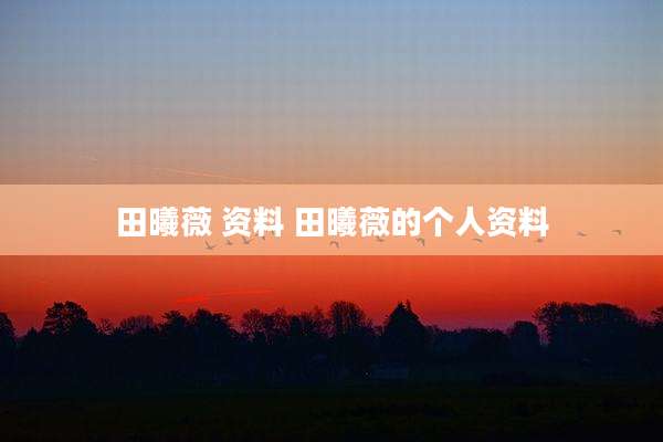 田曦薇 资料 田曦薇的个人资料