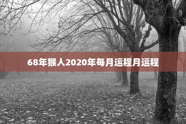 68年猴人2020年每月运程月运程