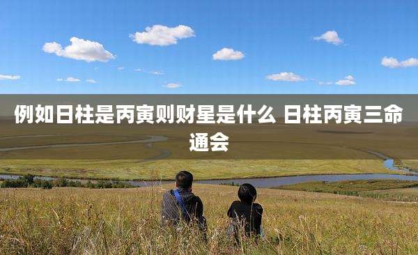 例如日柱是丙寅则财星是什么 日柱丙寅三命通会