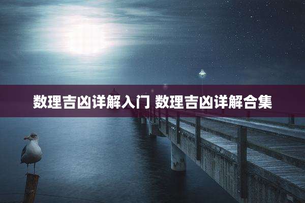 数理吉凶详解入门 数理吉凶详解合集