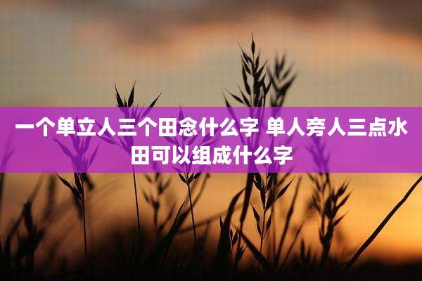一个单立人三个田念什么字 单人旁人三点水田可以组成什么字