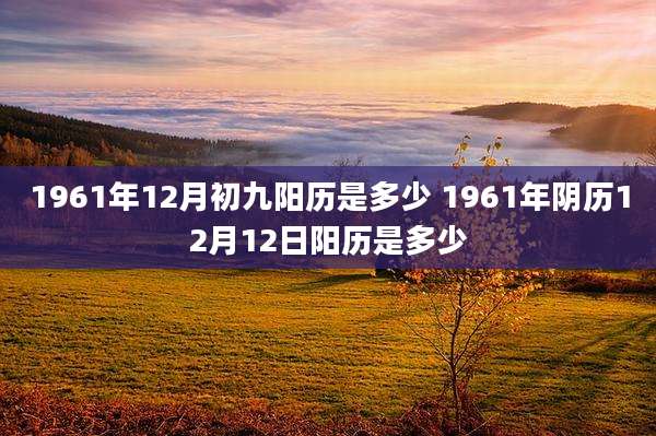 1961年12月初九阳历是多少 1961年阴历12月12日阳历是多少