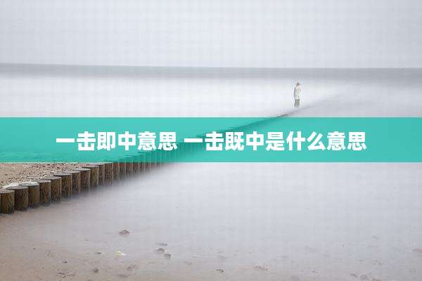 一击即中意思 一击既中是什么意思
