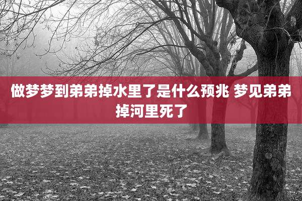 做梦梦到弟弟掉水里了是什么预兆 梦见弟弟掉河里死了