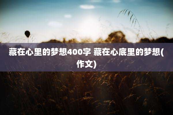 藏在心里的梦想400字 藏在心底里的梦想(作文)