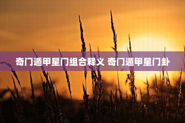 奇门遁甲星门组合释义 奇门遁甲星门卦