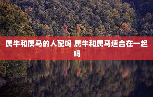 属牛和属马的人配吗 属牛和属马适合在一起吗