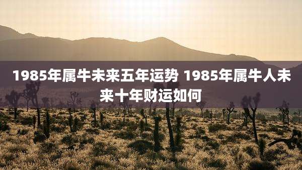 1985年属牛未来五年运势 1985年属牛人未来十年财运如何