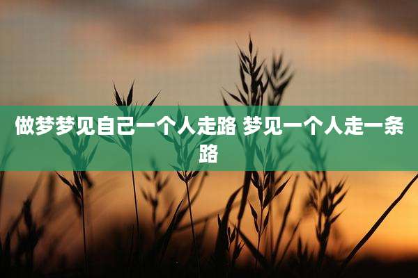 做梦梦见自己一个人走路 梦见一个人走一条路