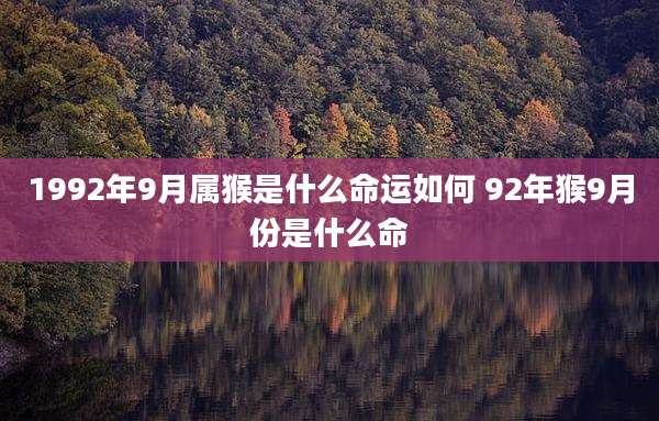 1992年9月属猴是什么命运如何 92年猴9月份是什么命