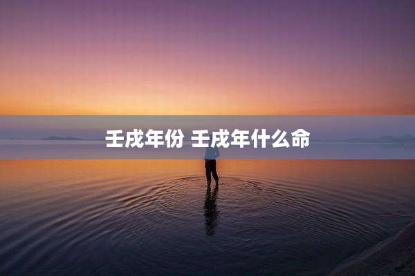 壬戌年份 壬戌年什么命