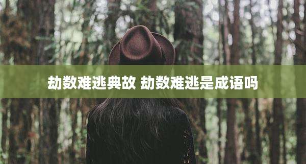 劫数难逃典故 劫数难逃是成语吗