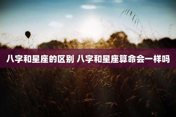 八字和星座的区别 八字和星座算命会一样吗